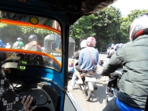Bajaj ride in Jakarta traffic