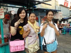 3 girls, 3 snakes. Pontianak, West Kalimantan