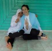 My new BFF Nono and I chillaxing together on Idul Fitri. Sami Village, West Kalimantan