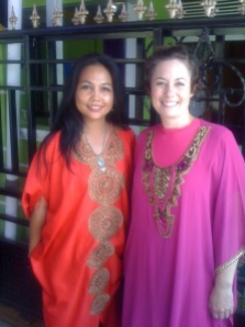The ladies in our beautiful dresses. Pontianak, West Kalimantan