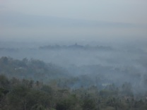 Sunrise (instead we got mist) over Borobudur Temple, Borobudur, Yogyakarta