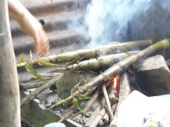 Cooking young baby bamboo shoots. Ensaid Panjang Longhouse, Sintang, West Kalimantan